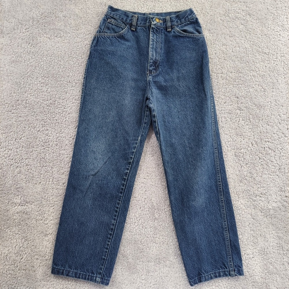 Wrangler Jeans High Waist Women Size 8 (22" Waist) Straight Leg Cropped USA Vtg